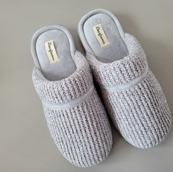 NWOT Dearfoms Women's Marled Chenille Scuff Slippers, Size 9-10 (Large) - Picture 5 of 7